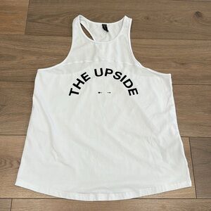 THE UPSIDE White Racerback Soft Stretchy Cotton  Active Workout Tank Top Size M‎